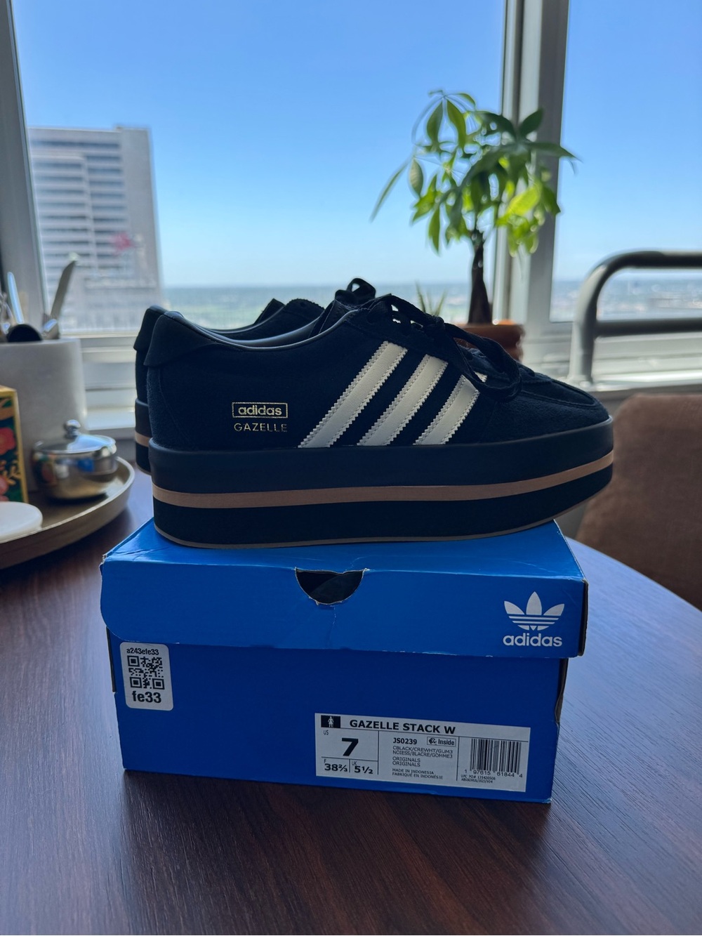 Adidas Platform Sneakers Gazelle Stack Women’s Black 👟 size 6.5 & 👟size 7.5